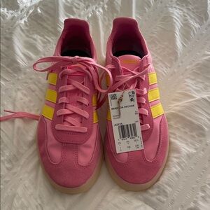 Adidas Women's Pink and Yellow Sneakers